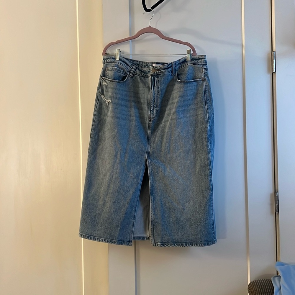 Plus Size Denim Skirt